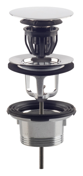 Донный клапан с переливом для ванны click-clack 1”1/2 OMP Tea Clicker 8334.060.6.XD, белый матовый 