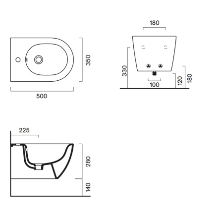 Catalano SFERA Биде подвесное 50x35, с 1 отв. под смеситель, покрытие Cataglaze+, без крепежа, цвет Sabbia Satinato 