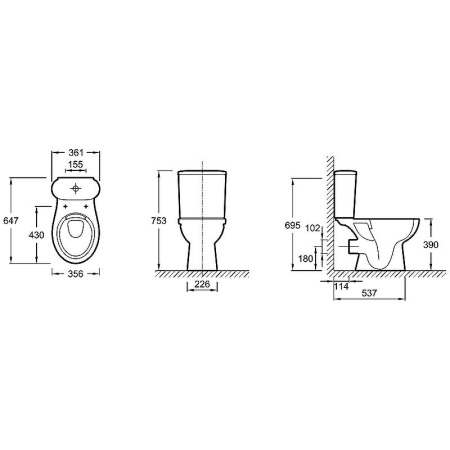 E28062RU-00 LOUIS Комплект унитаза с бачком и тонким сиденьем, розовая упаковка 