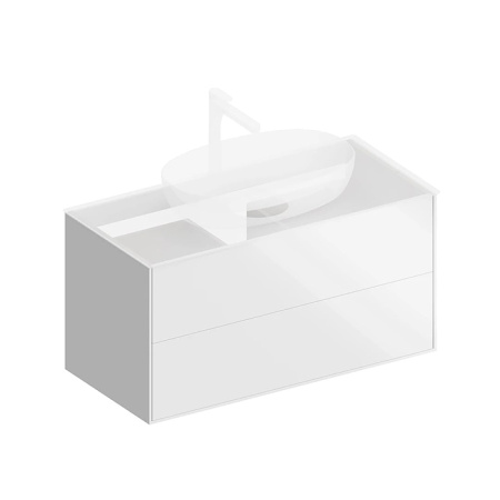 Kerama Marazzi Тумба PLAZA Modern подвесная 100 белый 2 ящика (нов. артикул - PLB.M.100.2\WHT.V) 