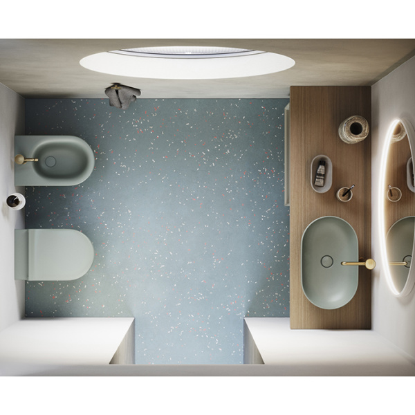 Catalano SFERA Раковина 60x37 h16 накладная, без отв. под смеситель, покрытие Cataglaze+, цвет Aqua Satinato 