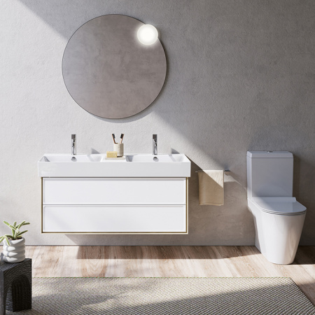 Catalano PREMIUM Раковина 120x47 двойная, без отв. под смеситель, покрытие Cataglaze+, цвет белый глянцевый 