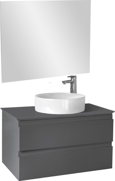 EB2083-J54 Madeleine Тумба, со столешницей и с подсветкой для накладной раковины, 80 см, 2 ящика, Се 