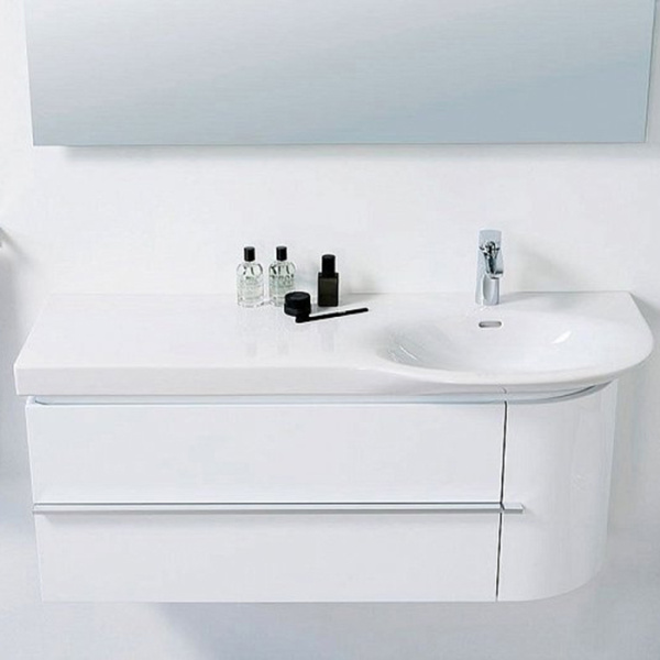 LAUFEN PALACE Тумба под раковину 1140x375x450 мм., 1 дверца, петли справа, 2 ящика, цвет белый глянцевый (НЕ произв!) 