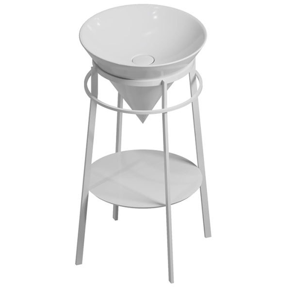 Kerama Marazzi Круглая полка CONO встраиваемая 43,1, белая глянцевая 