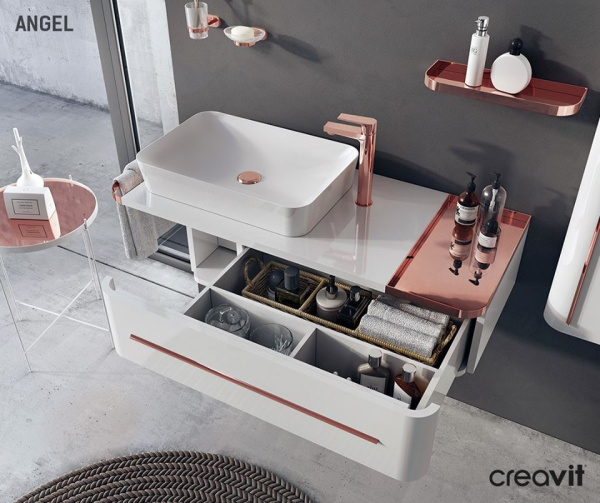 CREAVIT Раковина мебельная накладная (40*60 см) ЖЕМЧУЖНО-БЕЛ. МАТОВЫЙ UL060.G 