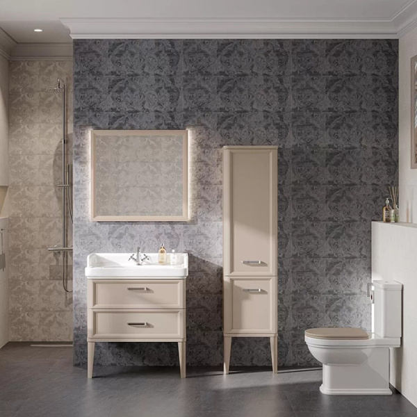 Kerama Marazzi Тумба POMPEI напольная с 2 ящиками 80, камео бежевый глянцевый (замена PO.N.80.2\CAM) 