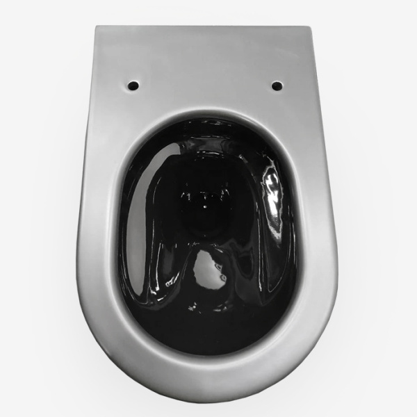 Catalano Zero Унитаз подвесной 55x35, безободковый, смыв Tornado, покрытие Twinglaze+, без крепежа, цвет черный матовый 