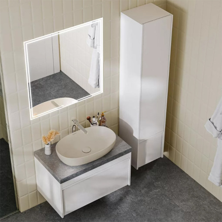 Kerama Marazzi Раковина PLAZA накладная 60*38*13,5см, без отв. под смеситель, без перелива, песочная матовая 