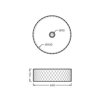 Artceram  Rombo  Раковина настольная Ø 44 см, цвет denim (Не производится) 