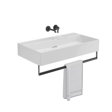 Kerama Marazzi Раковина LOGICA мебельная\подвесная, 90*48*14,5см, без отв. под смеситель, с переливом, белая глянцевая 