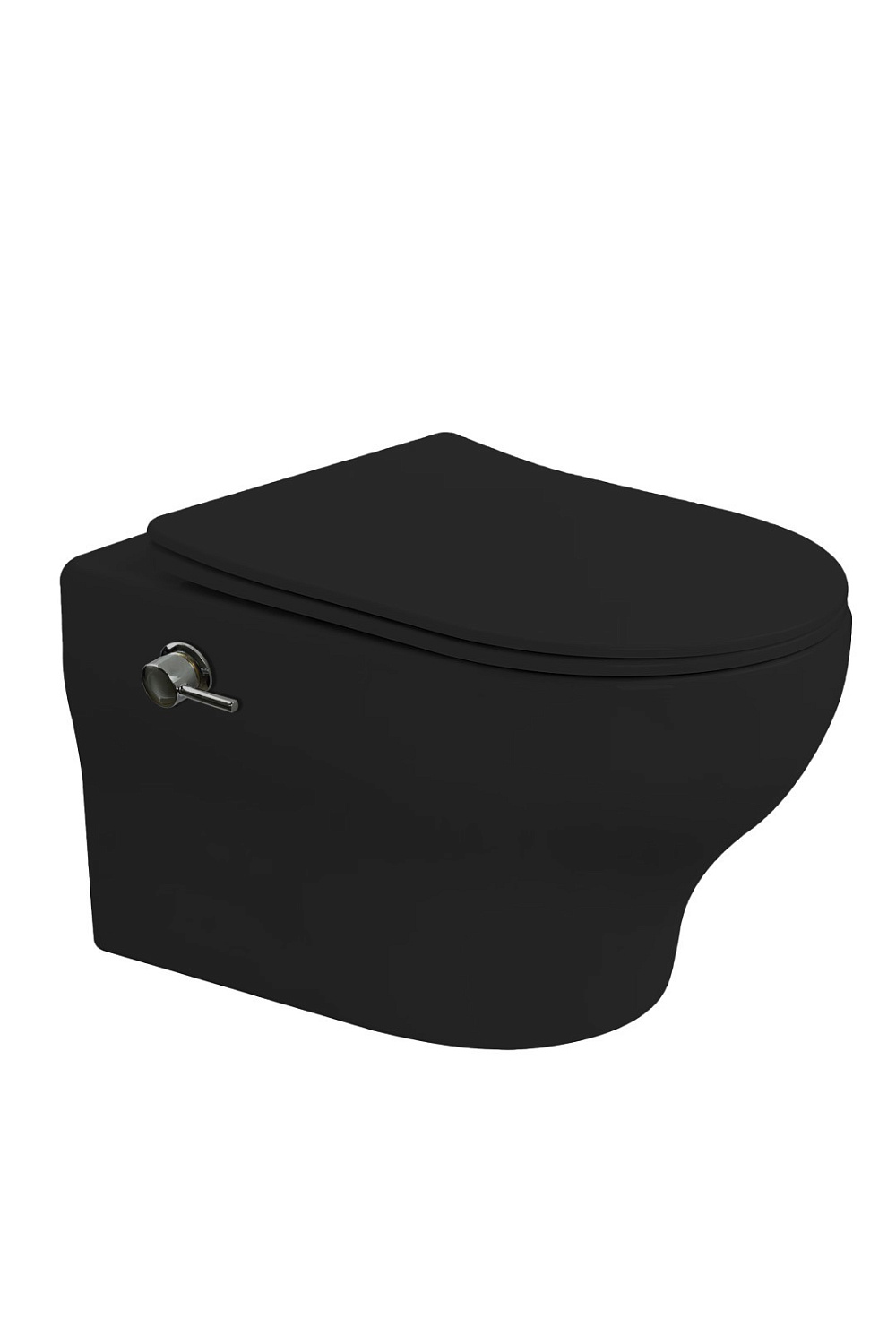 Унитаз подвесной с функцией биде, FIORE Черный матовый c крышкой