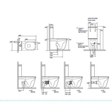 Механизм GEBERIT двойного слива с нижним подводом воды, цвет кнопки хром 