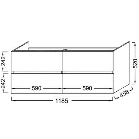 EB2384-J5 Tolbiac Тумба под раковину 120см, 2 ящика, цвет белый лак 