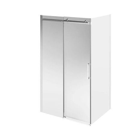 KERAMA MARAZZI Душевая дверь CRISTALLO, раздвижная с функцией soft close, 120х210, брашированный никель 