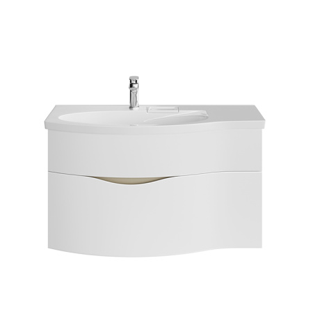 Kerama Marazzi Раковина RIVA мебельная левая с крепежом 100,7*48*15см, с 1 отв. под смеситель, с переливом, цвет белый глянцевый 