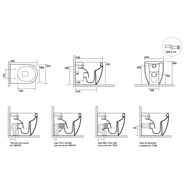 Kerasan Flo унитаз NEW напольный  БЕЗОБОДКОВЫЙ 53см, цвет белый (крепить на силикон или на крепеж 762901) 