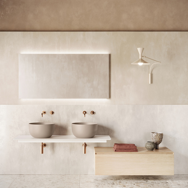 Catalano SFERA Раковина D42 h22 накладная, без отв. под смеситель, покрытие Cataglaze+, цвет Seta Satinato 