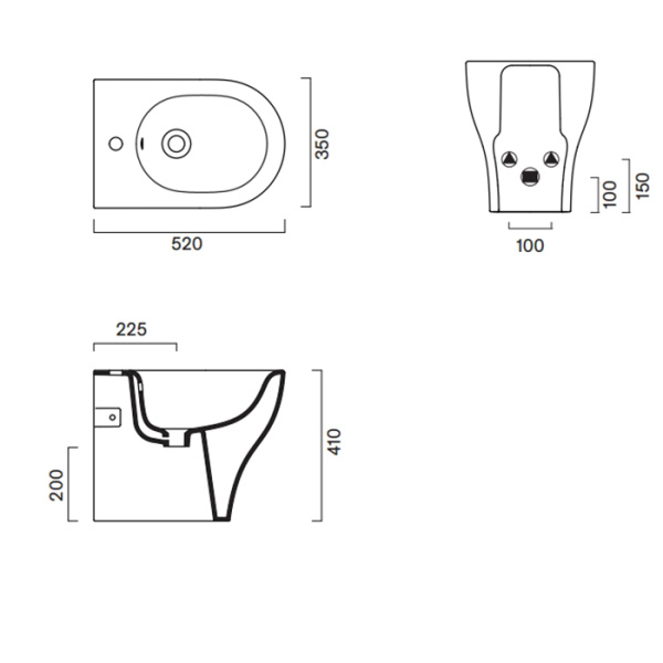 Catalano SFERA Биде напольное 52x35, с 1 отв. под смеситель, покрытие Cataglaze+, без крепежа, цвет белый глянцевый 