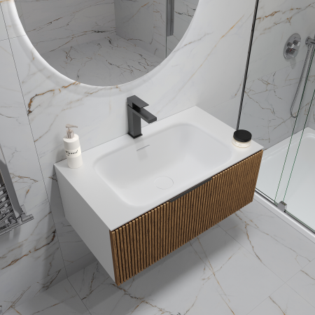 Раковина накладная алюминиевая M115W80 белый мат 