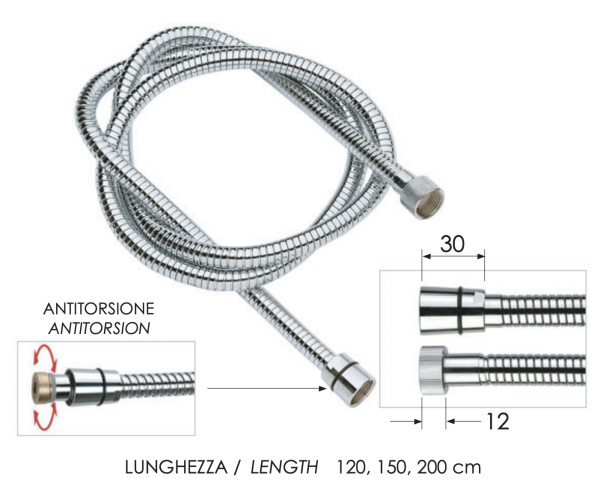 Шланг для душа 150 см Remer 333CNDGAT150 