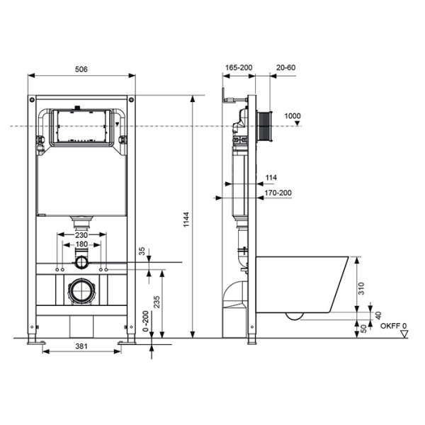 TECEspring Base Комплект 4 в 1 инсталяция, панель смыва с круглыми кнопками, хром глянц., унитаз модель S 