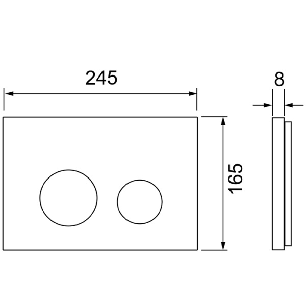 TECEspring Панель смыва плоская,из пластиковая,с круглыми кнопками, Белый матовый 