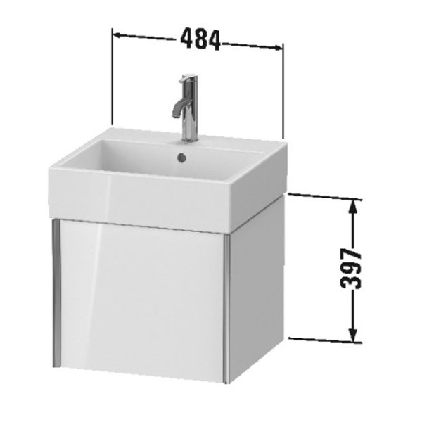Duravit Vero Air Раковина 50cm, w, с площадкой,с 1 отв. под смеситель, Цвет белый 