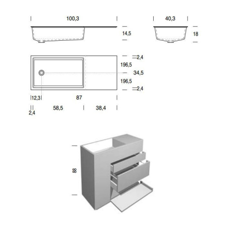 NOORTH milldue edition H2O Смеситель для раковины встраиваемый, однорычажный, цвет хром 