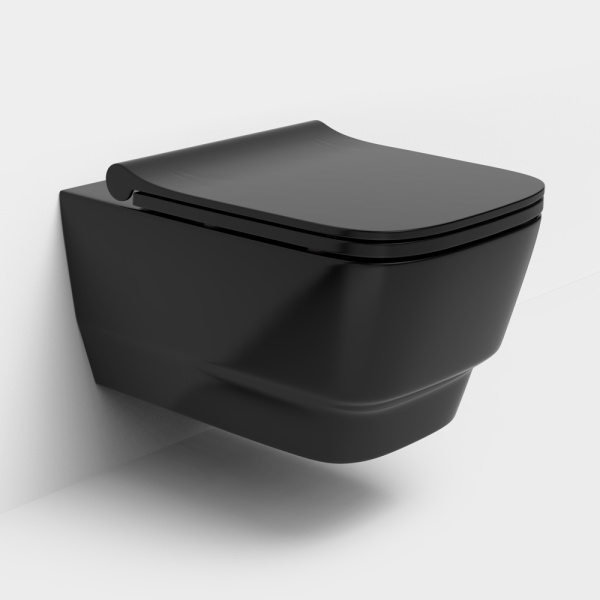 Унитаз подвесной, Bello Черный матовый 