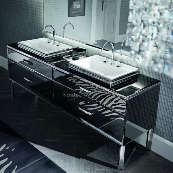 VITAGE milldue edition Раковина ZURIGO63 накладная 63х44.2хh14см без перелива c 3отв. ceramilux/сталь, цвет: белый/сталь 