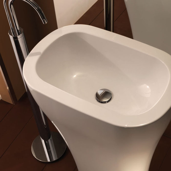 KERASAN Aquatech раковина отдельностоящая 60см, с креплением и сифоном, цвет белый (СПЕЦцена со склада!) 