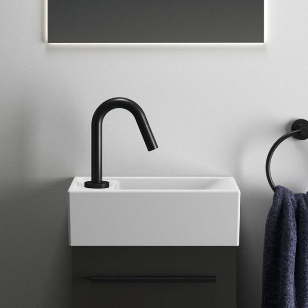 Ideal Standard i.life S Раковина 370х210xh120 мм, подвесная, с отв. под смес. слева, без перелива, без крепежа, цвет: белый матовый 