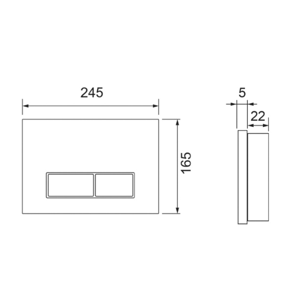 TECEspring Панель смыва  прямоуг. клав., нерж. сталь, сатин, gun metal PVD, с покрытием против отпечатков пальцев 