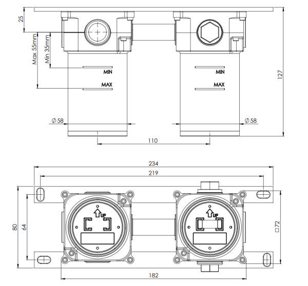Скрытая часть для раковины Remer WBOX15 