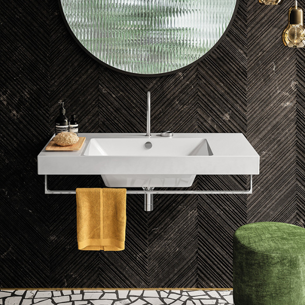 Catalano ZERO Раковина 100x50 чаша в центре, с 1 отв. под смеситель, покрытие Cataglaze+, цвет белый глянцевый 