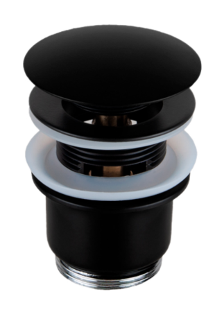 Донный клапан с переливом 1”1/4 Remer 905CC2114NO, черный матовый 