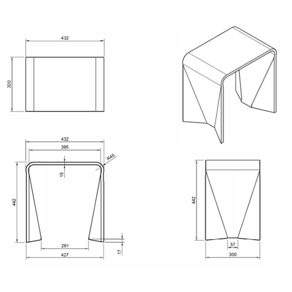 Knief Табурет отдельностоящий из полимерного материала, цвет Pyrit # 030 