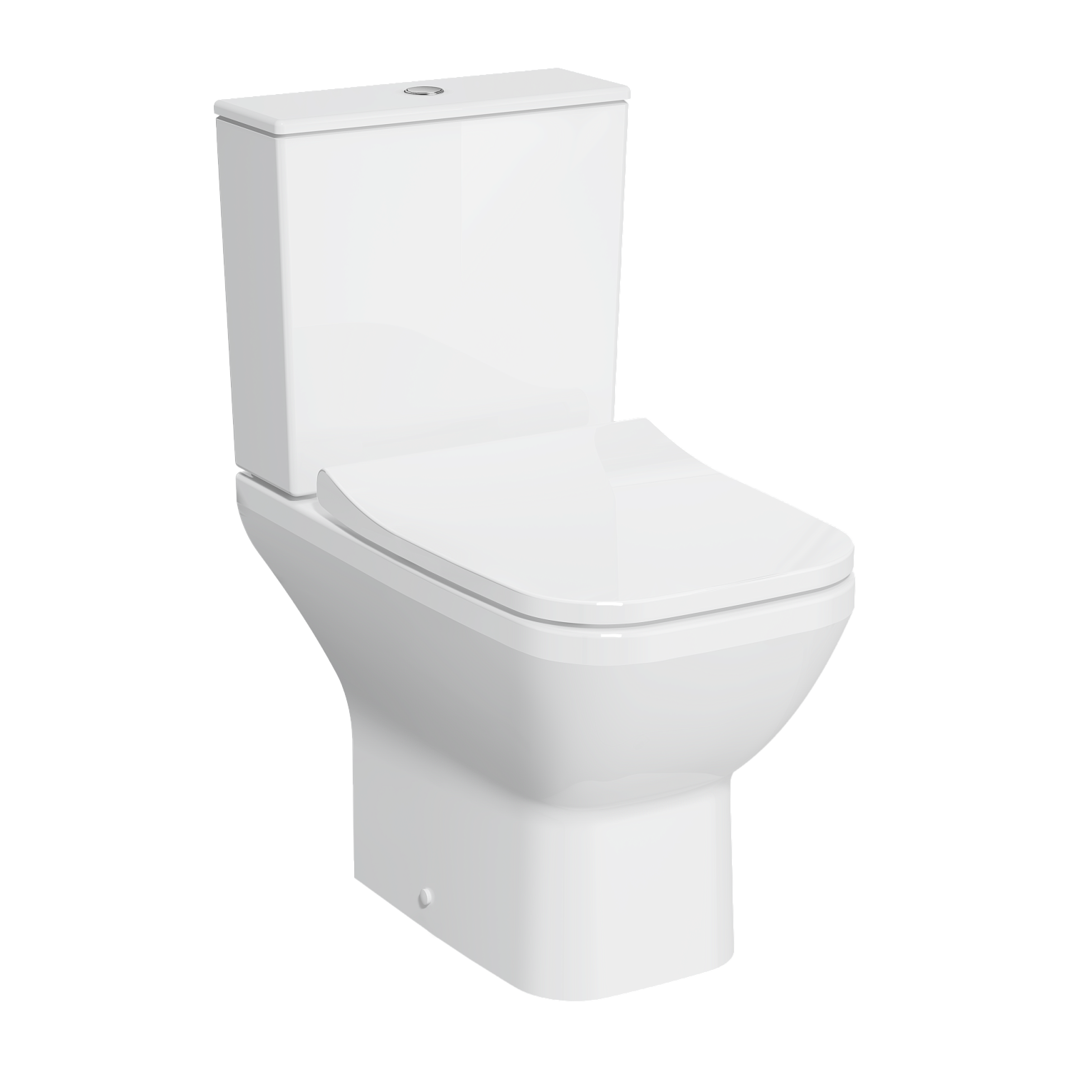 Комплект напольного безободкового унитаза Integra Square Open-Back с тонким сиденьем микролифт