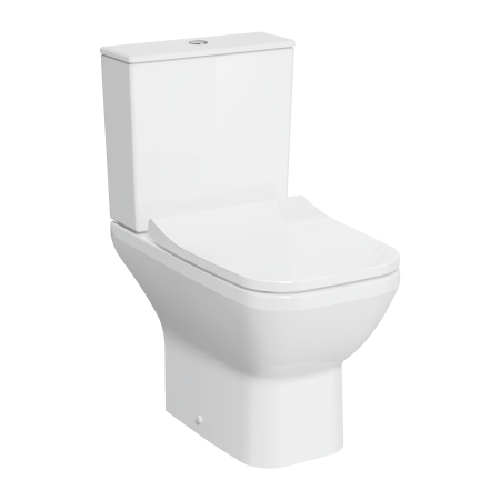 Комплект напольного безободкового унитаза Integra Square Open-Back с тонким сиденьем микролифт 