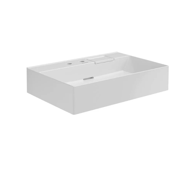 Kerama Marazzi Раковина LOGICA мебельная\подвесная  70*48*14,5см, с 2 отв.под смеситель, с переливом, белая глянцевая 