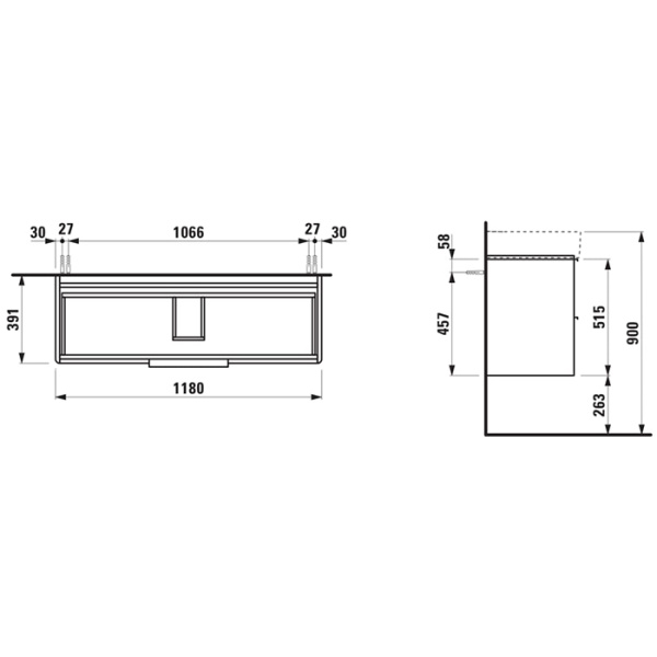 Laufen VAL Раковина 1200х420х115мм с 1 отв. под смеситель, цвет: белый (СО склада продаем с базой 4.0247.2.110.260.1) 