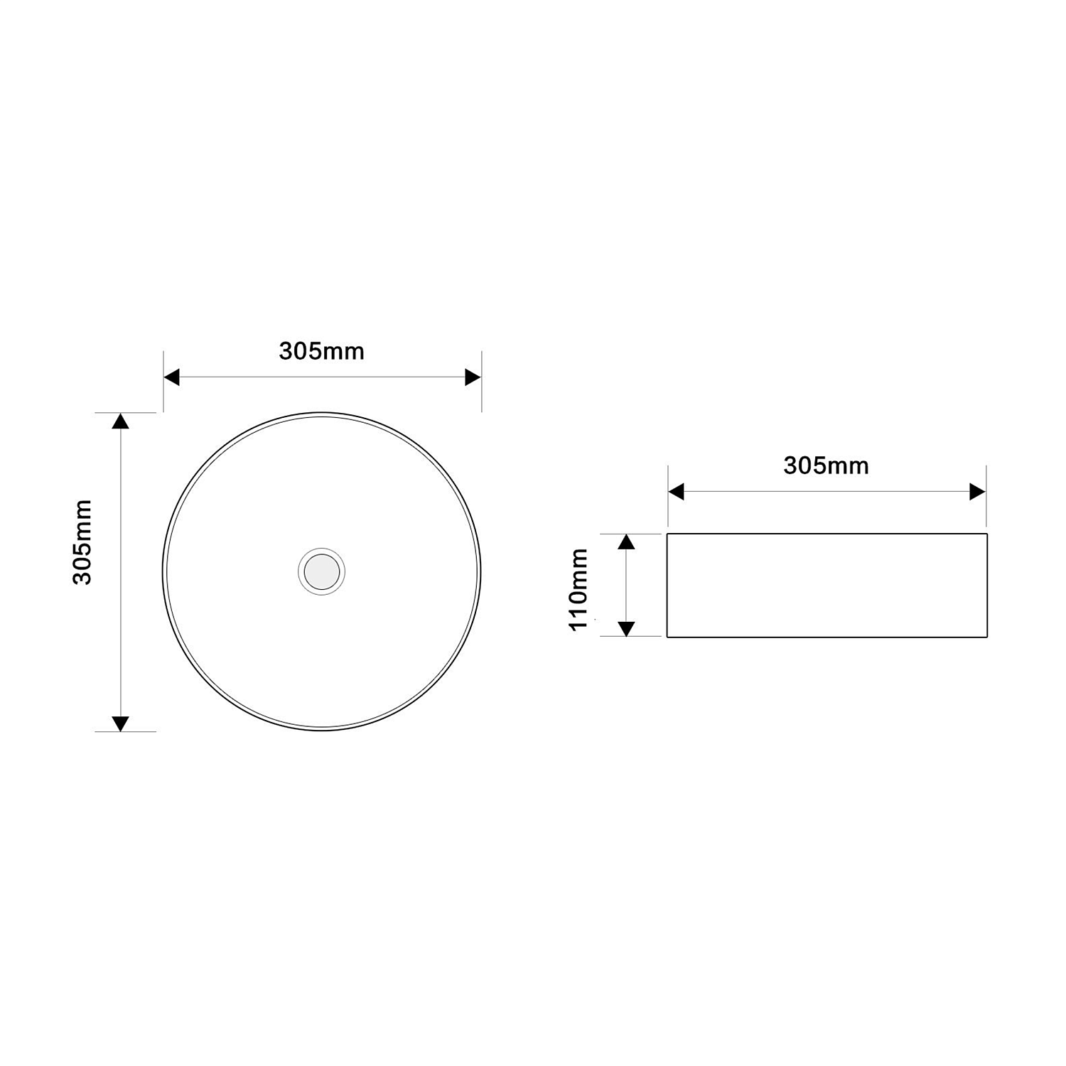 Раковина накладная Oliveeka 9514A на столешницу 305 х 305 белая