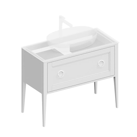 Kerama Marazzi Тумба PLAZA Classic NEO напольная 1+1 ящик 100, белая матовая 