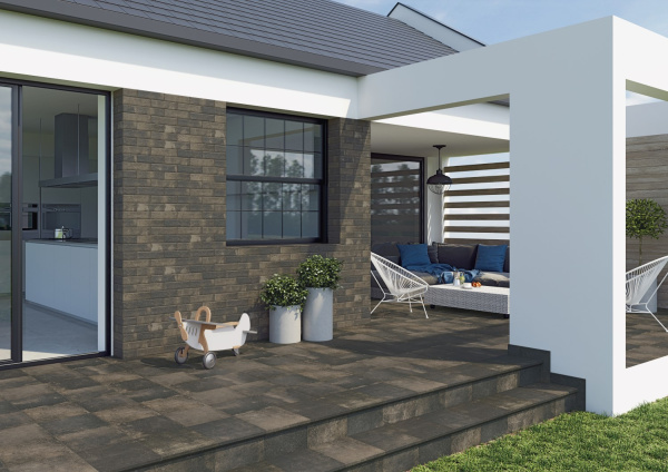  фасадная  Scandiano Brown elewacja 24,5x6,6 