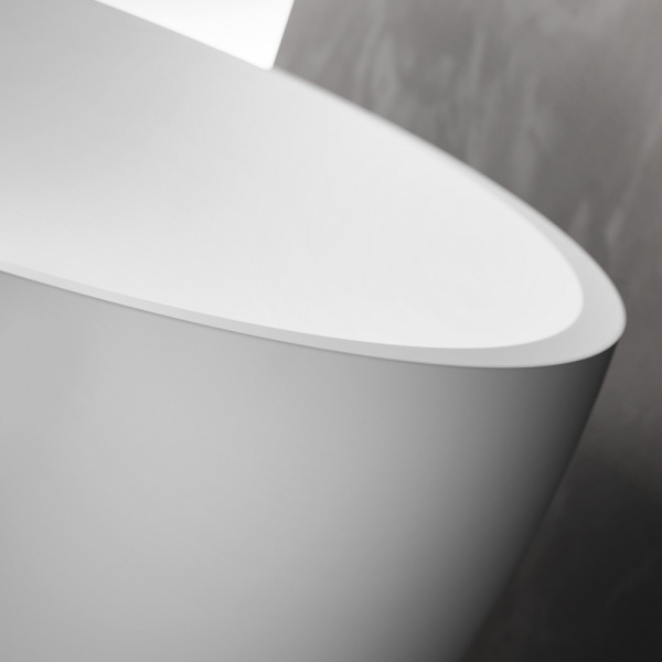 GRUPPO TREESSE CAREZZA Ванна отдельностоящая 1800х850х520 мм., с сливом-переливом и сифоном, SOLID SURFACE, цвет белый матовый 