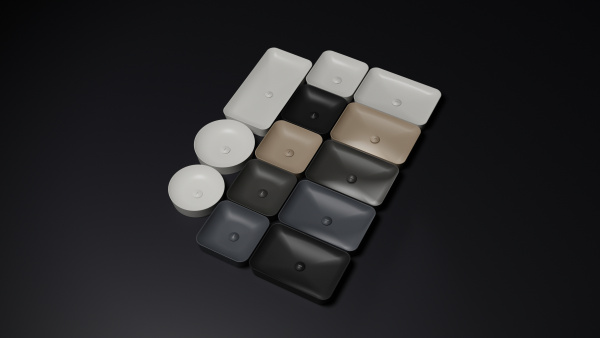 CREAVIT Раковина мебельная накладная (40*60 см) ЧЕРНАЯ МАТОВАЯ UL060.H0000 