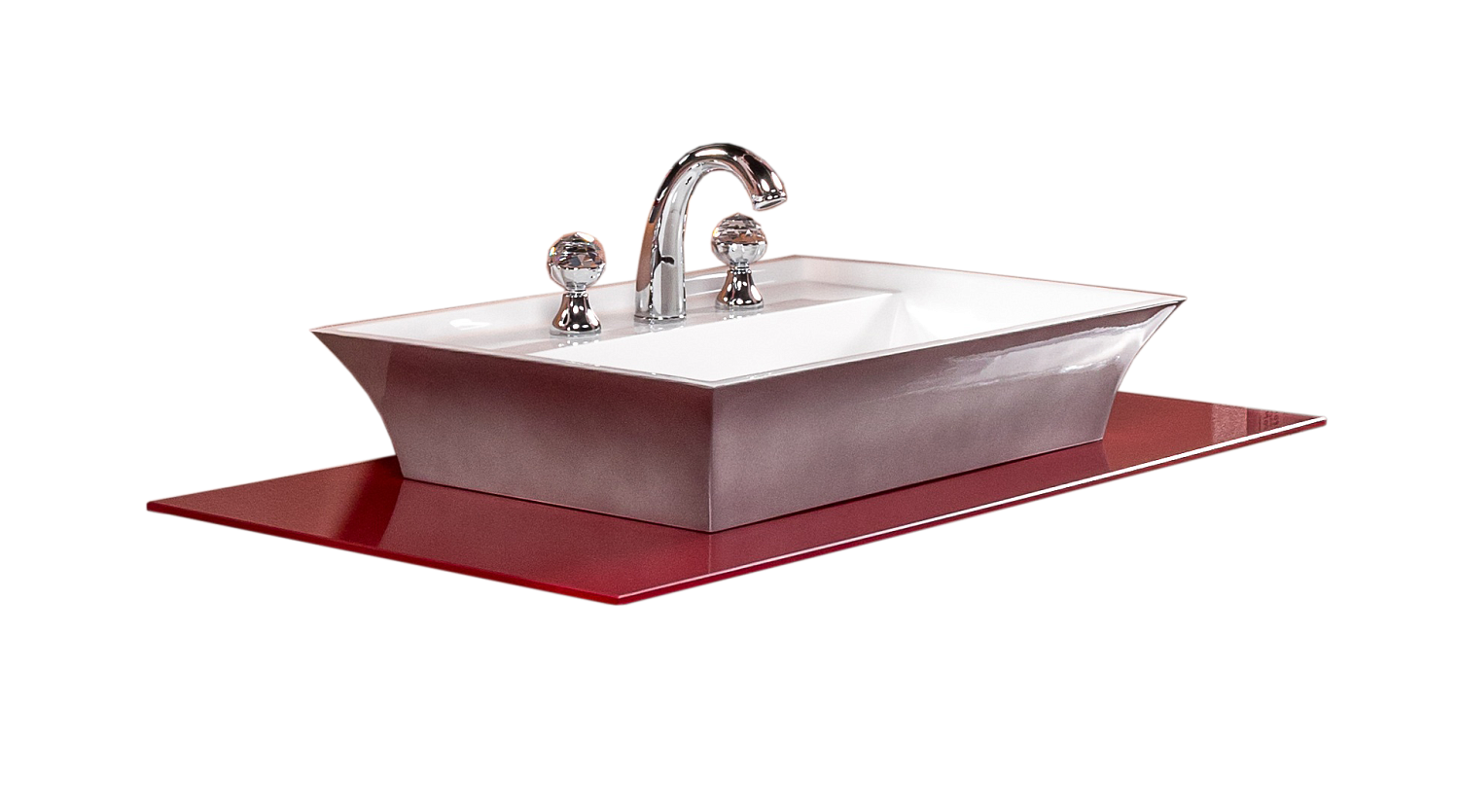 Столешница стекло 100см прямая бордо