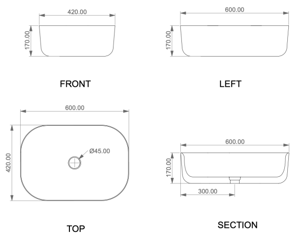 Раковина накладная 60x42 см GSG Ceramic Design Hit! HILAVRE60000, белый глянцевый 