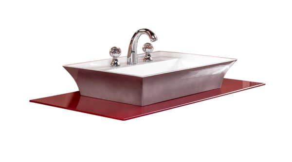 Столешница стекло 100см прямая бордо 